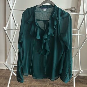 NWOT M Green blouse Tommy Hilfiger
